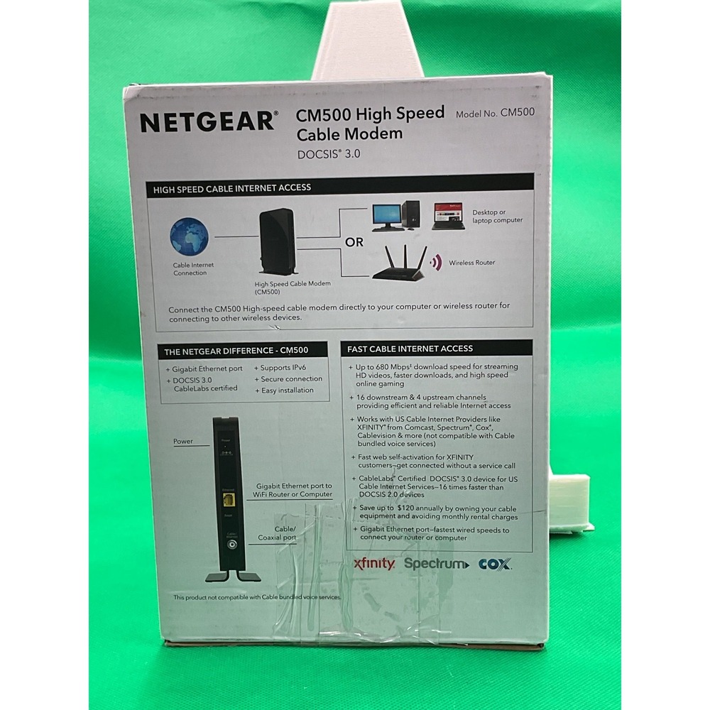 Netgear CM500 High Speed Cable‎ Modem DOCSIS 3.0 New - Picture 3 of 8